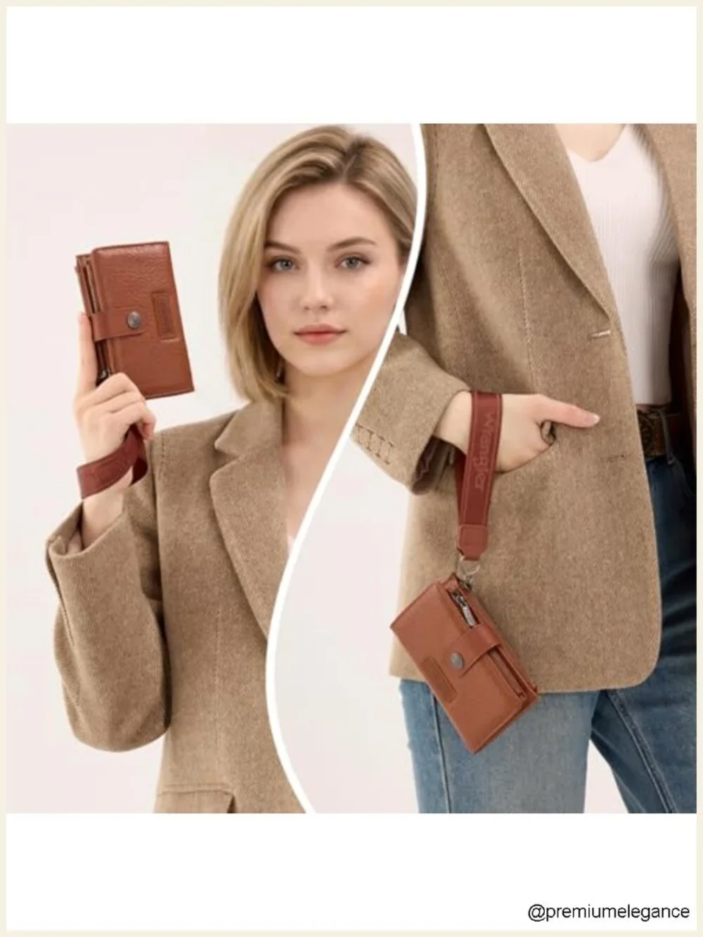 Wristlet Wallet Women RFID Blocking Large Capacity Double Zipper Pockets